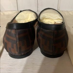 Fendi brown mesh ballerina flats